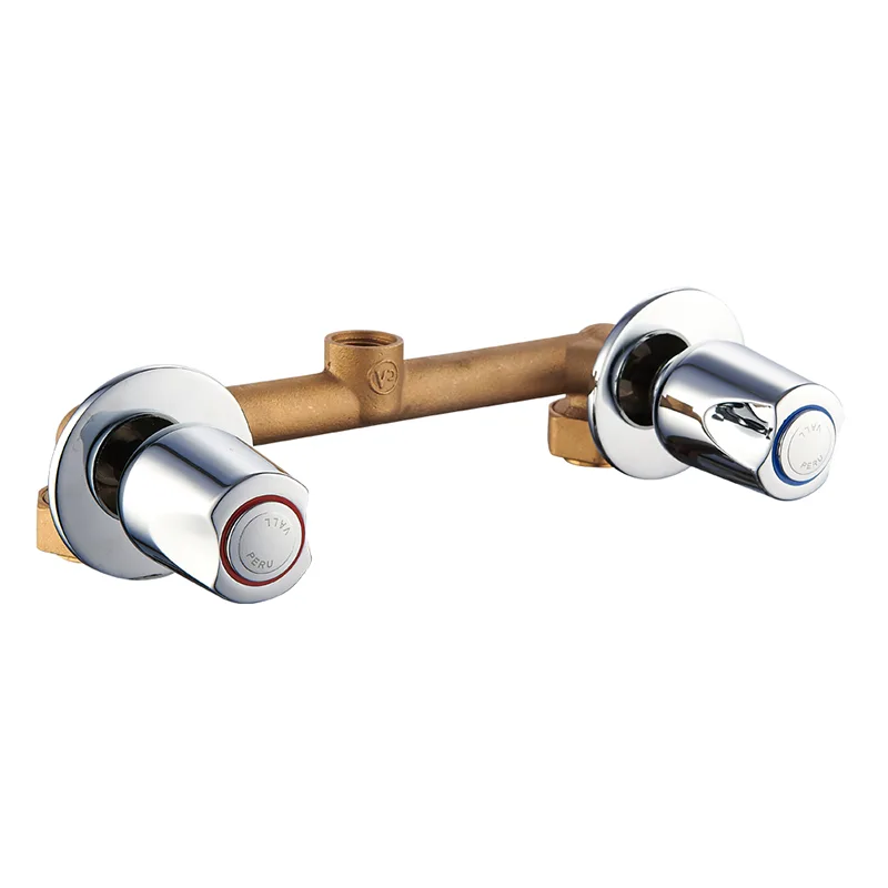 Faucet Pancuran Dwi-Kawalan Tersembunyi yang Dilekapkan di Dinding